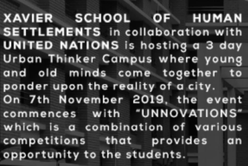 UN Urban Thinkers Campus, Unnovations & XAHS Symposium